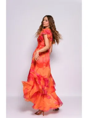 Orange Wrap Dress