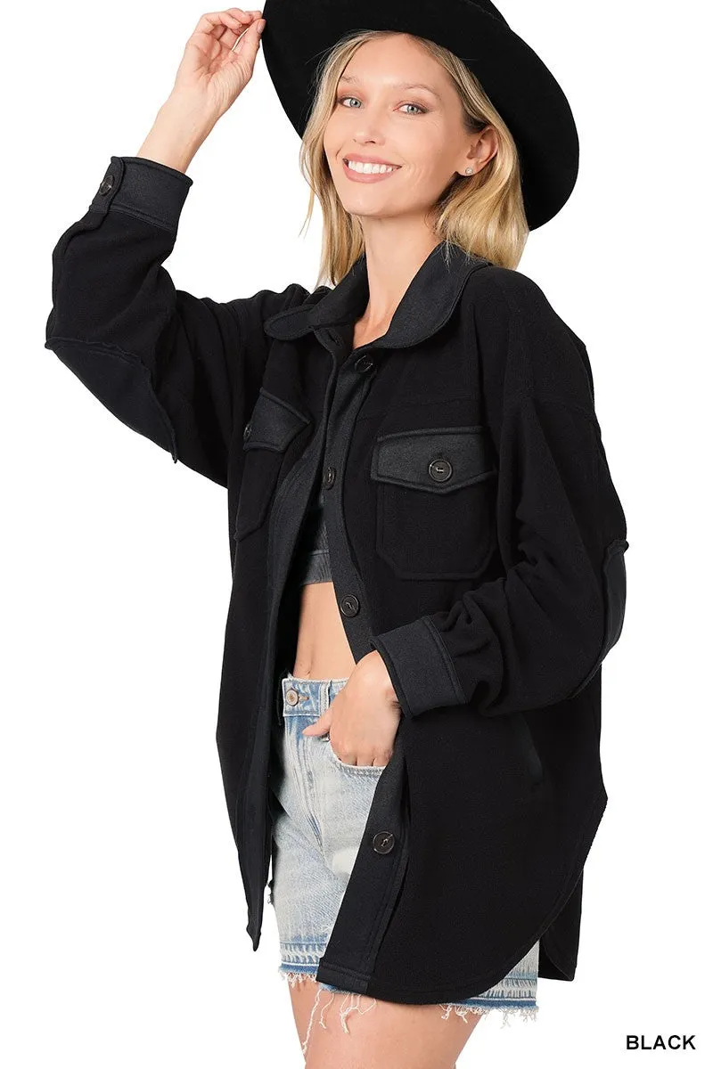 Oversized Black Fleece Jacket