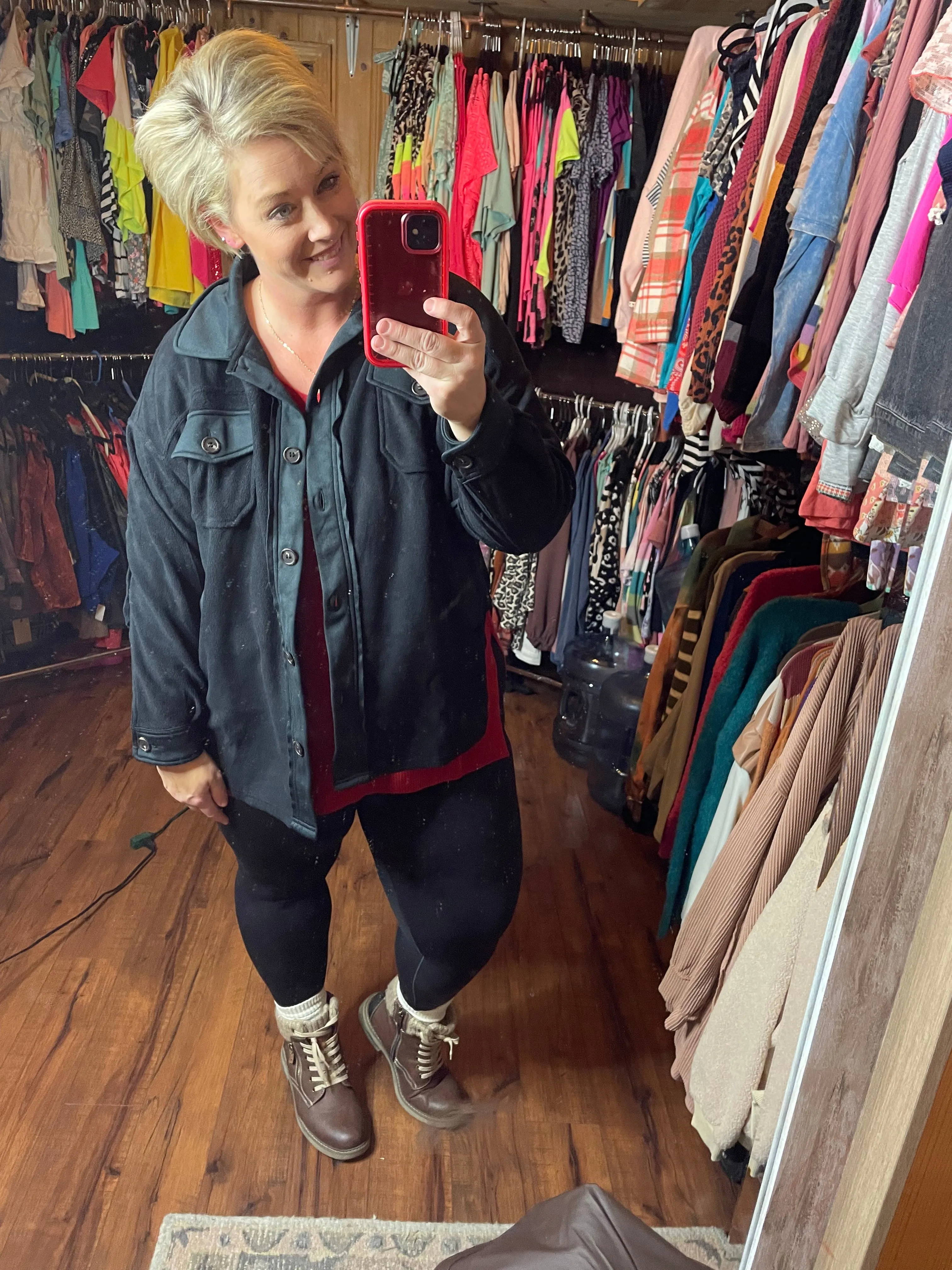 Oversized Black Fleece Jacket