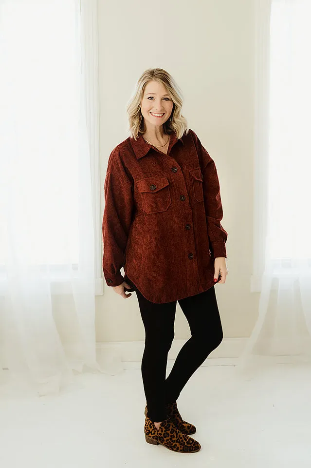 Oversized Cord Shacket