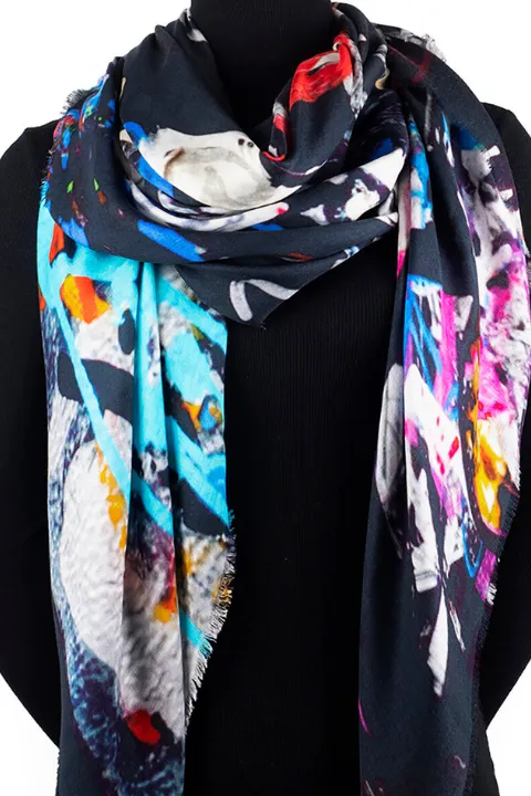 Oversized Square Italian Cashmere Blend Scarf - Soho - New York