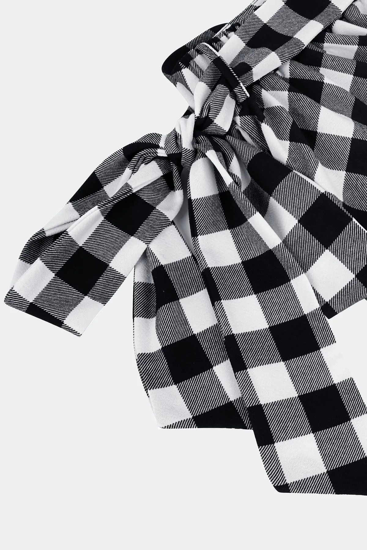 Plaid Pockets A-lined Lace-up Midi Skirt