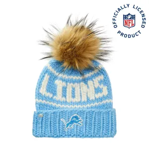 *PRE-ORDER* DETROIT LIONS LELE SADOUGHI X NFL SKY BLUE BEANIE FAUX FUR POM