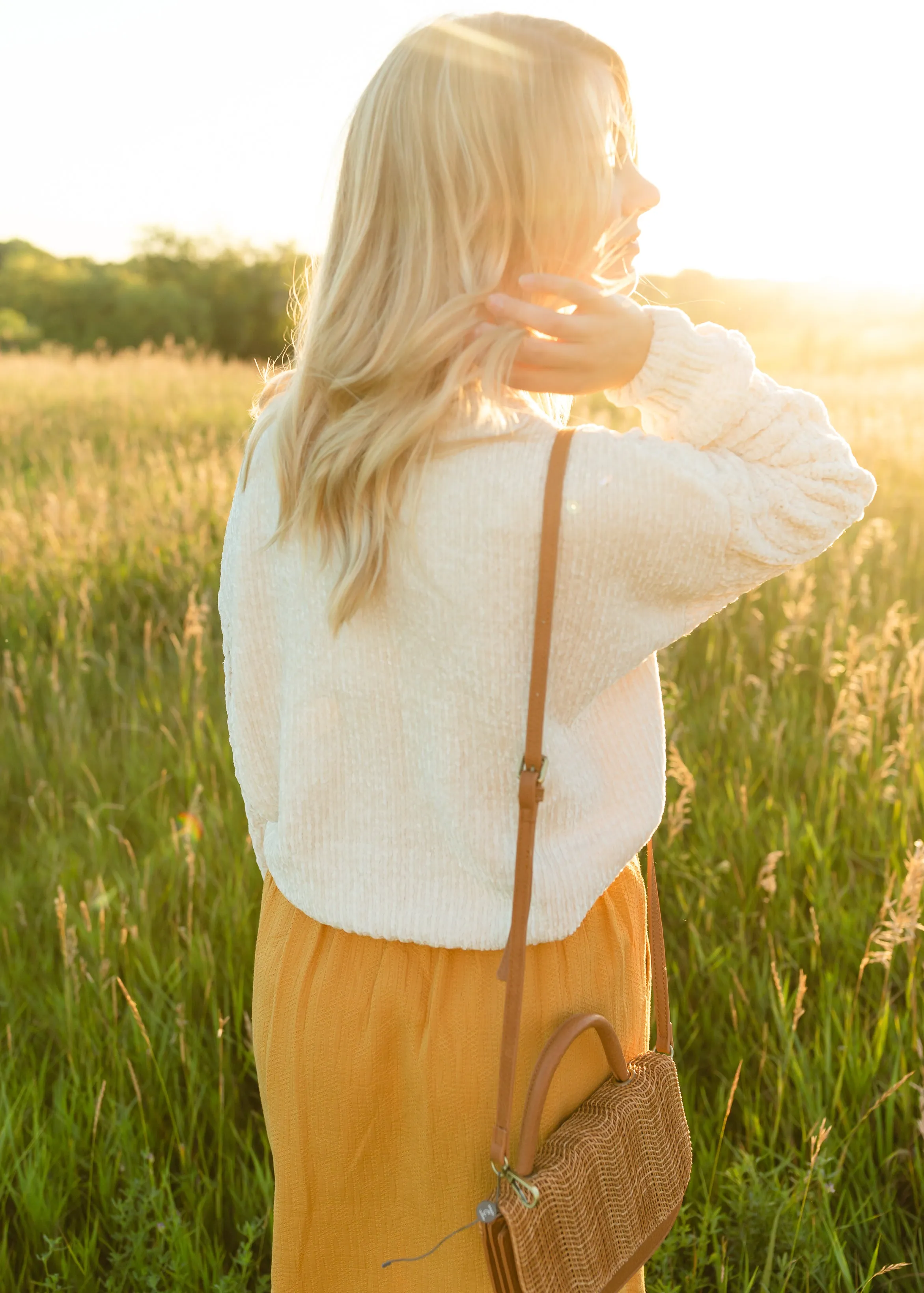 Pullover Chenille Pom Detail Sweater
