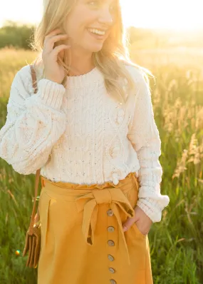 Pullover Chenille Pom Detail Sweater