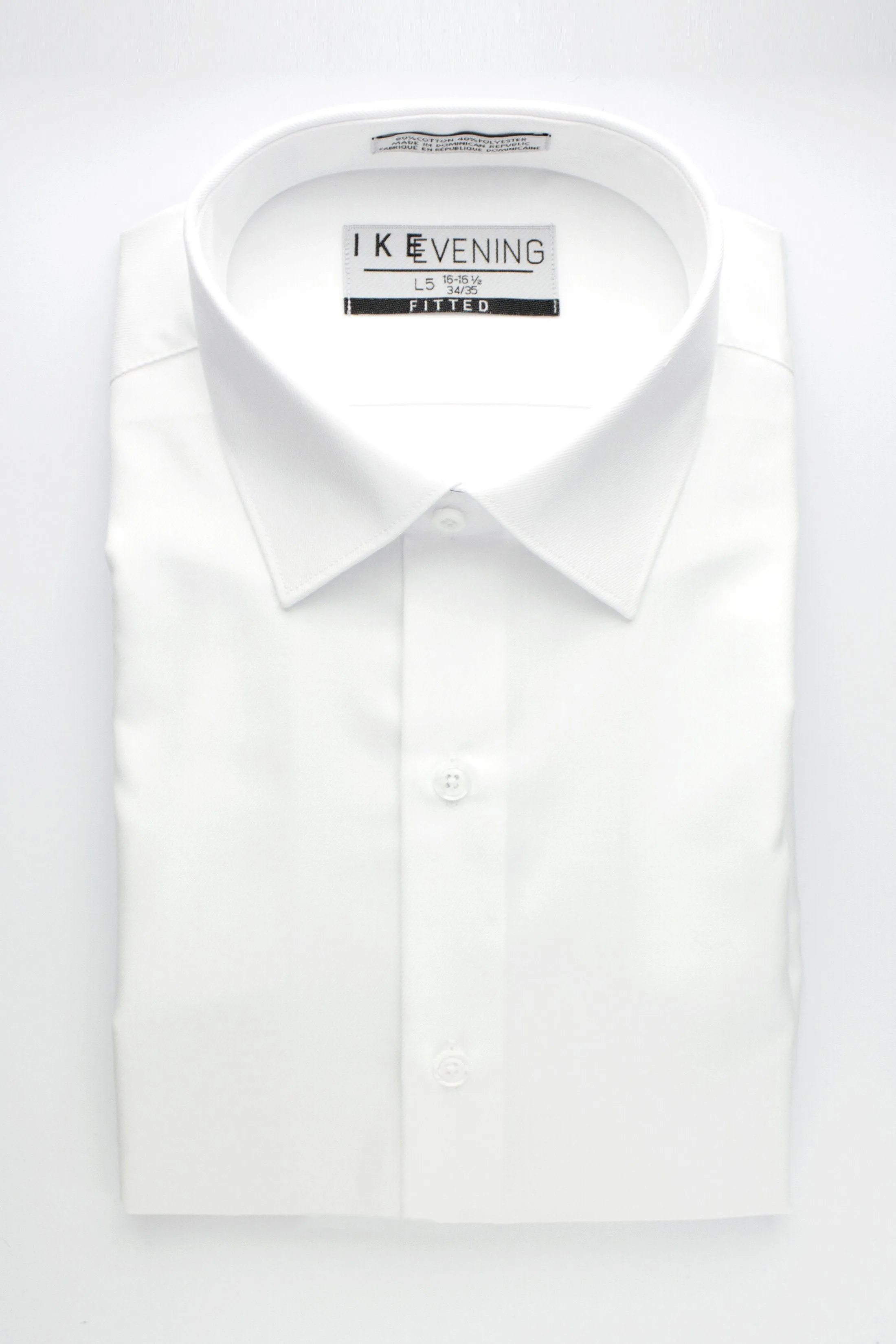 "Evening Twill" White Laydown Dress Shirt