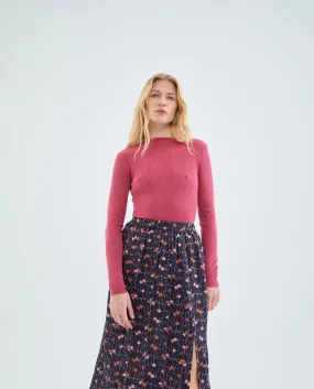 Rib Knitted Sweater Pink