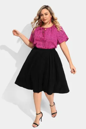 Ritera Elasticated Waist Midi Black Skirt