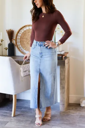 Roxane Denim Midi Skirt