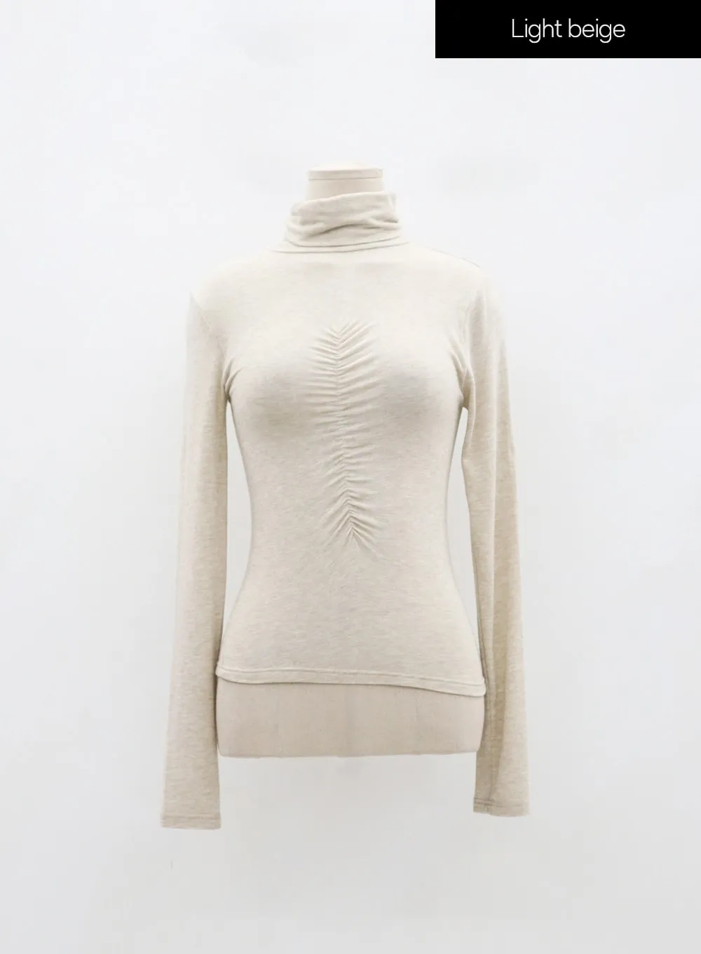 Ruched Bust Long Sleeve Turtleneck ID22