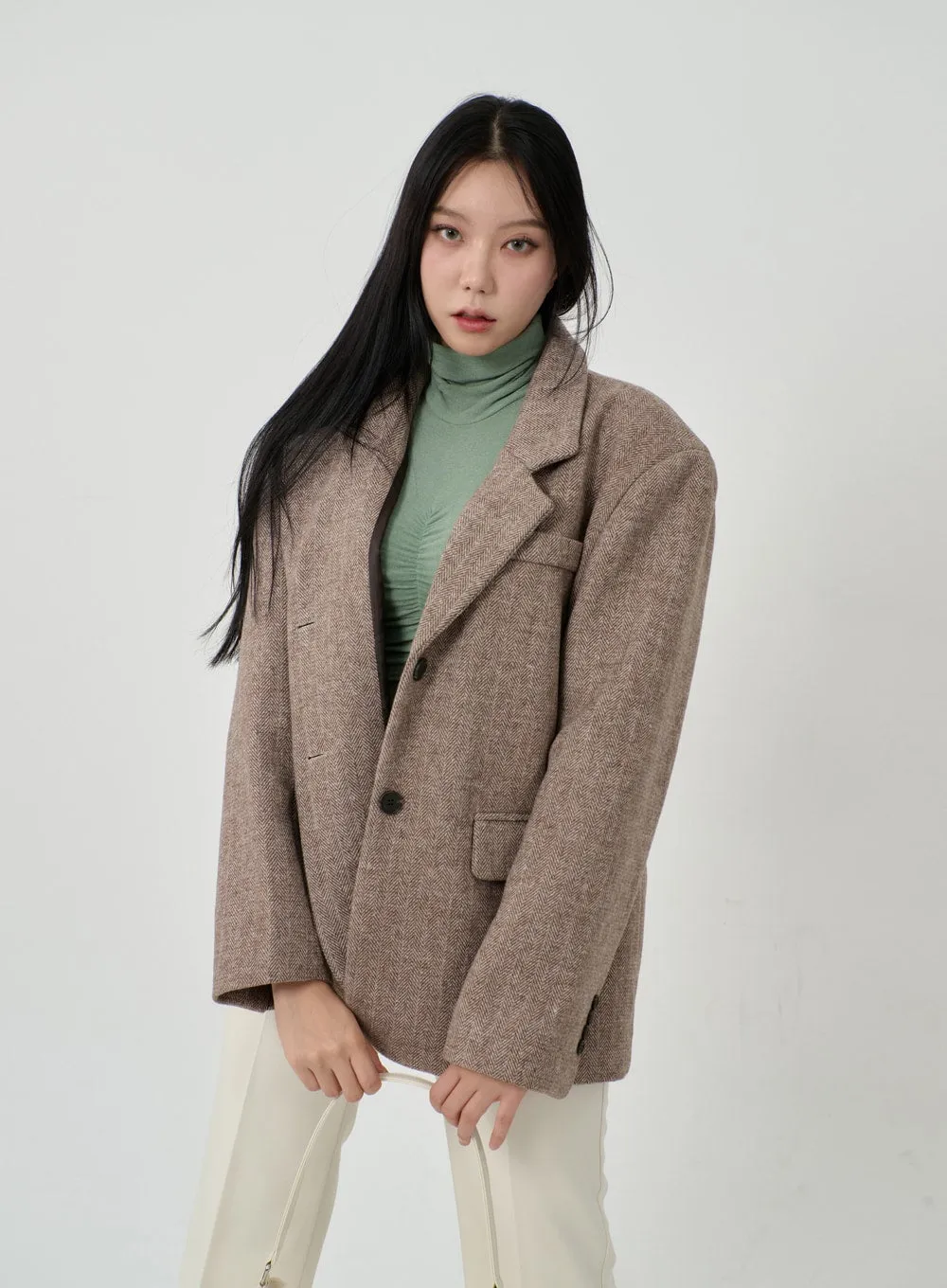 Ruched Bust Long Sleeve Turtleneck ID22