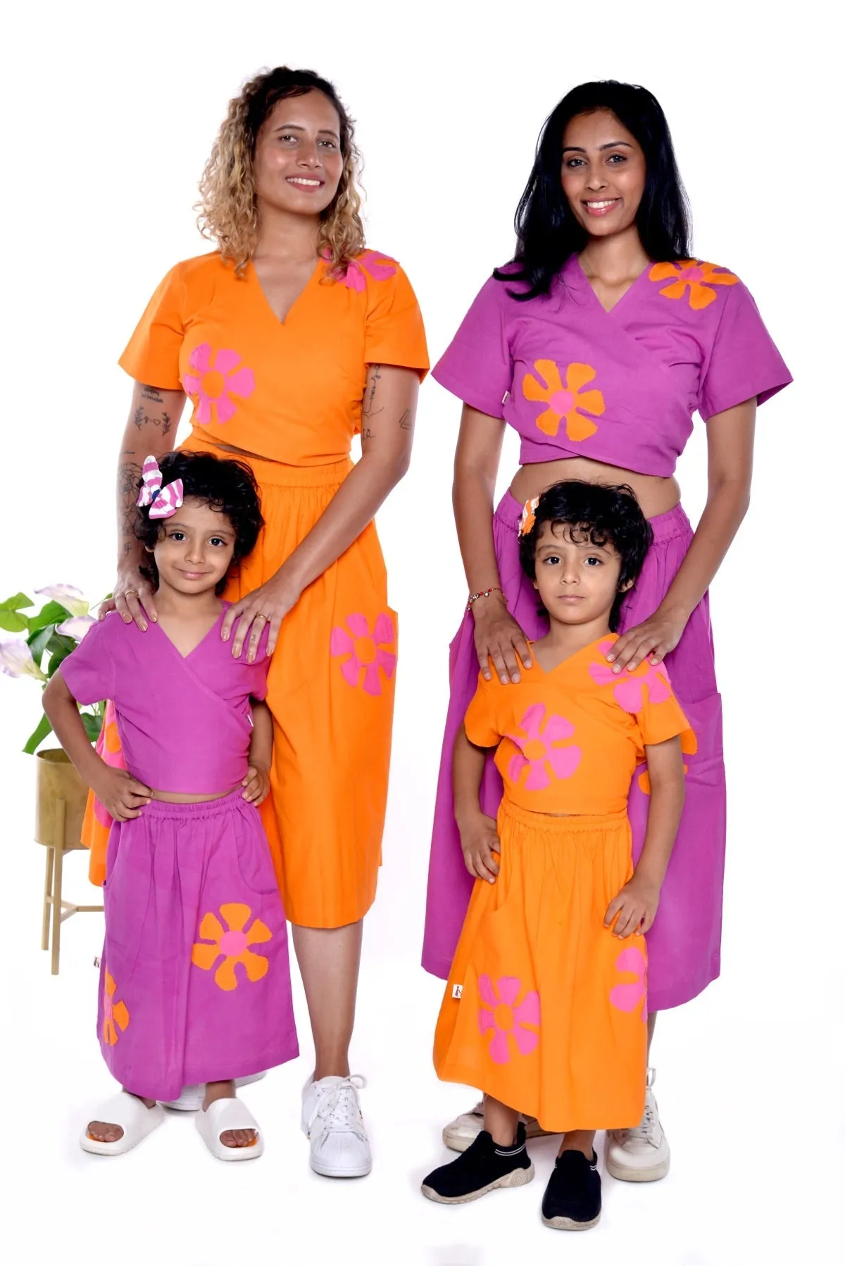 Samara Fuschia Handloom Cotton Skirt Co-Ord 2 Pc Set