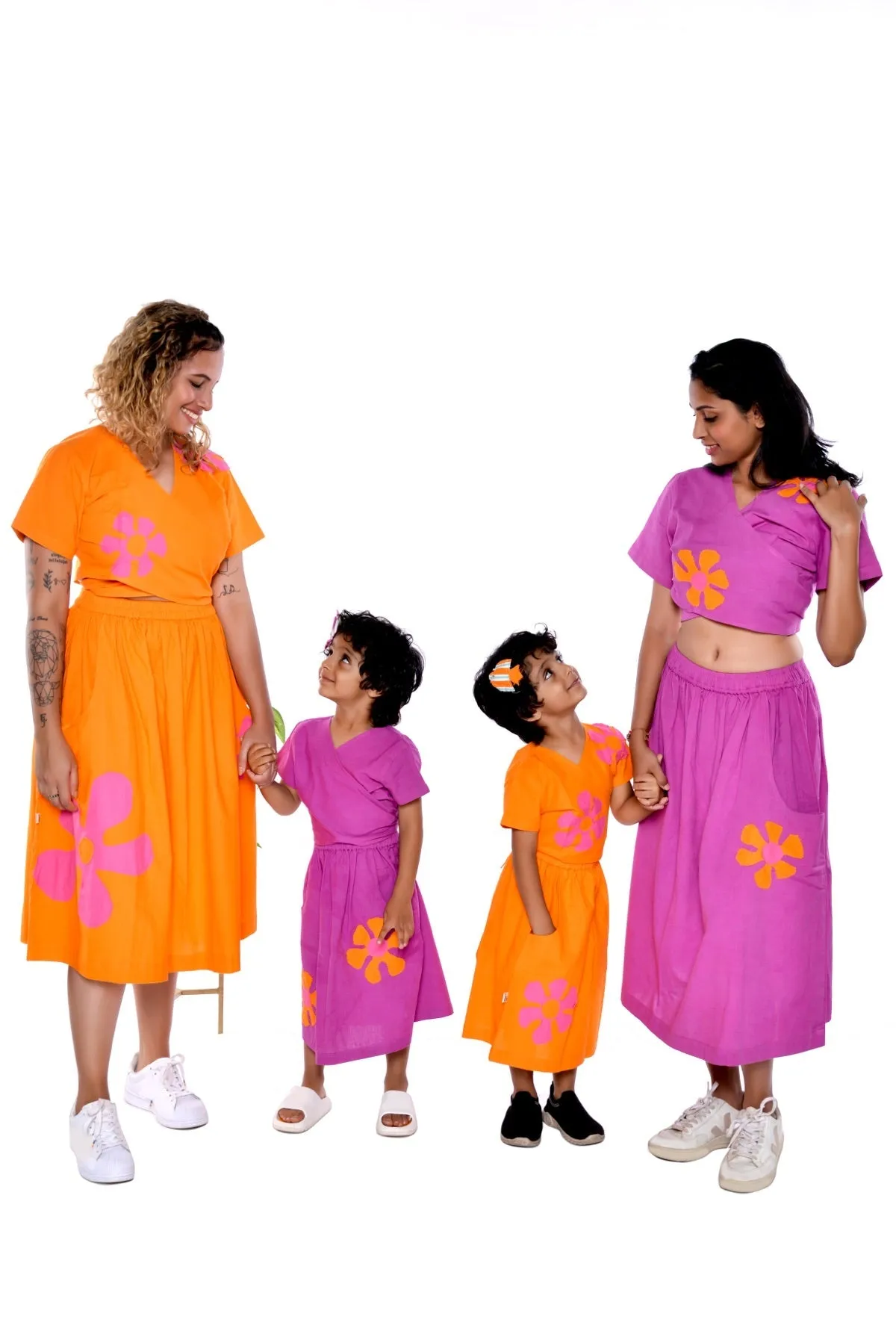 Samara Fuschia Handloom Cotton Skirt Co-Ord 2 Pc Set
