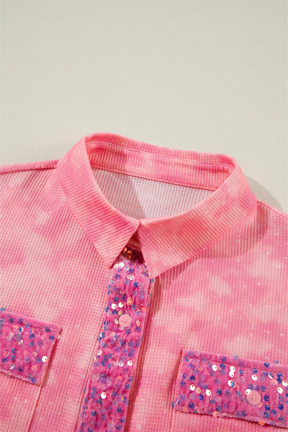 Sassy Shades Of Pink Sequin Shacket