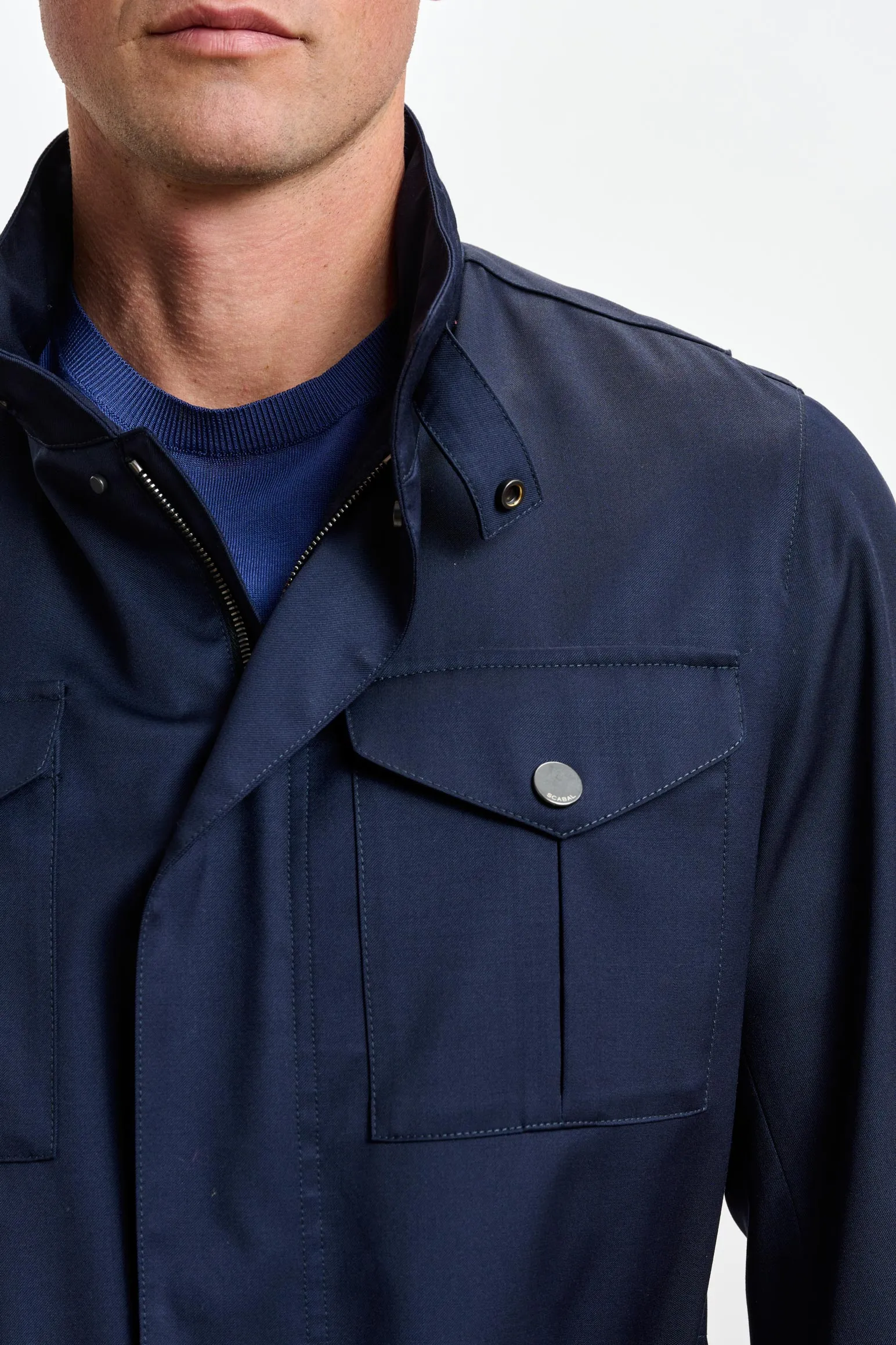 Scabal Storm System Navy Safari Jacket