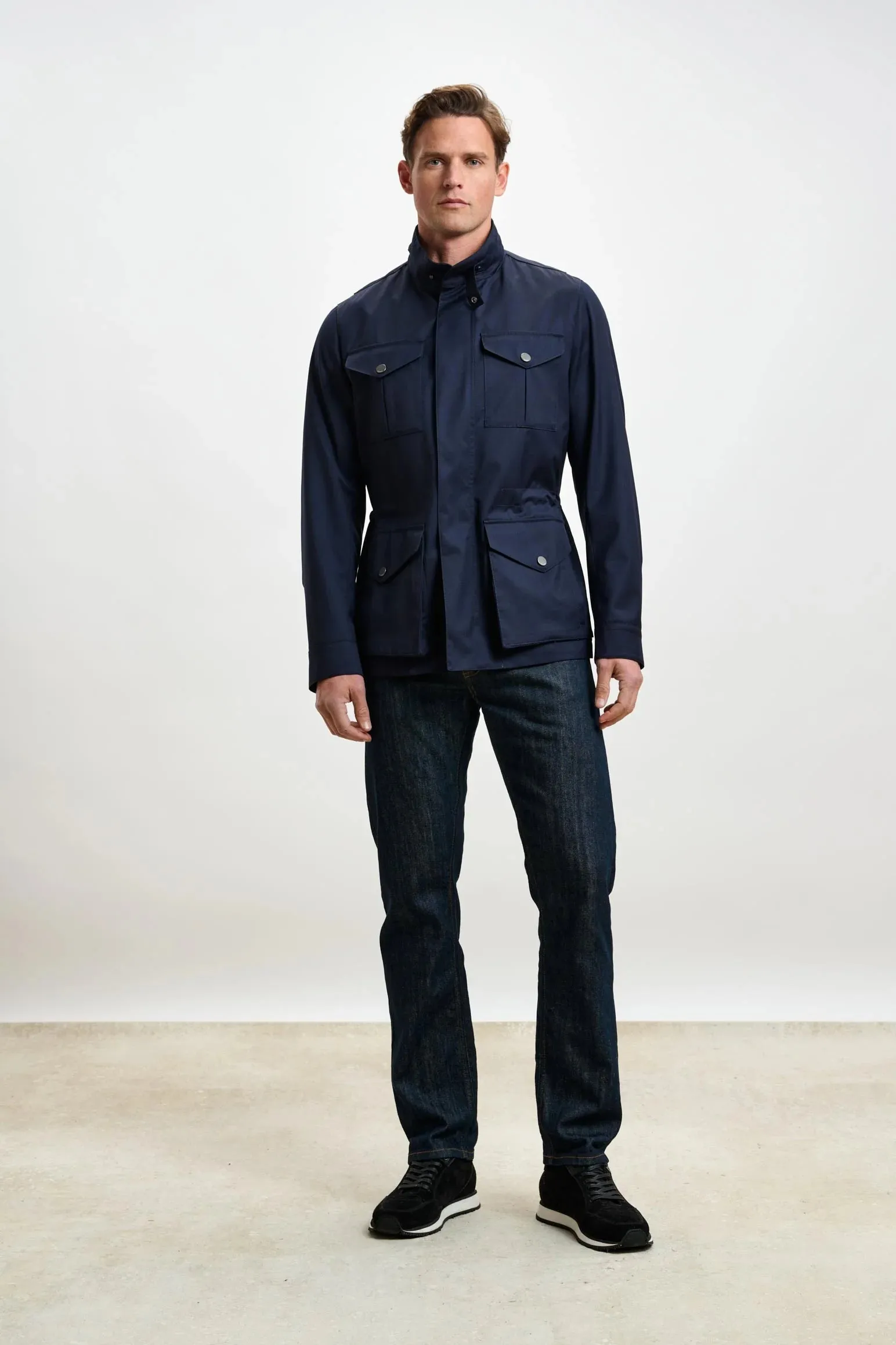 Scabal Storm System Navy Safari Jacket