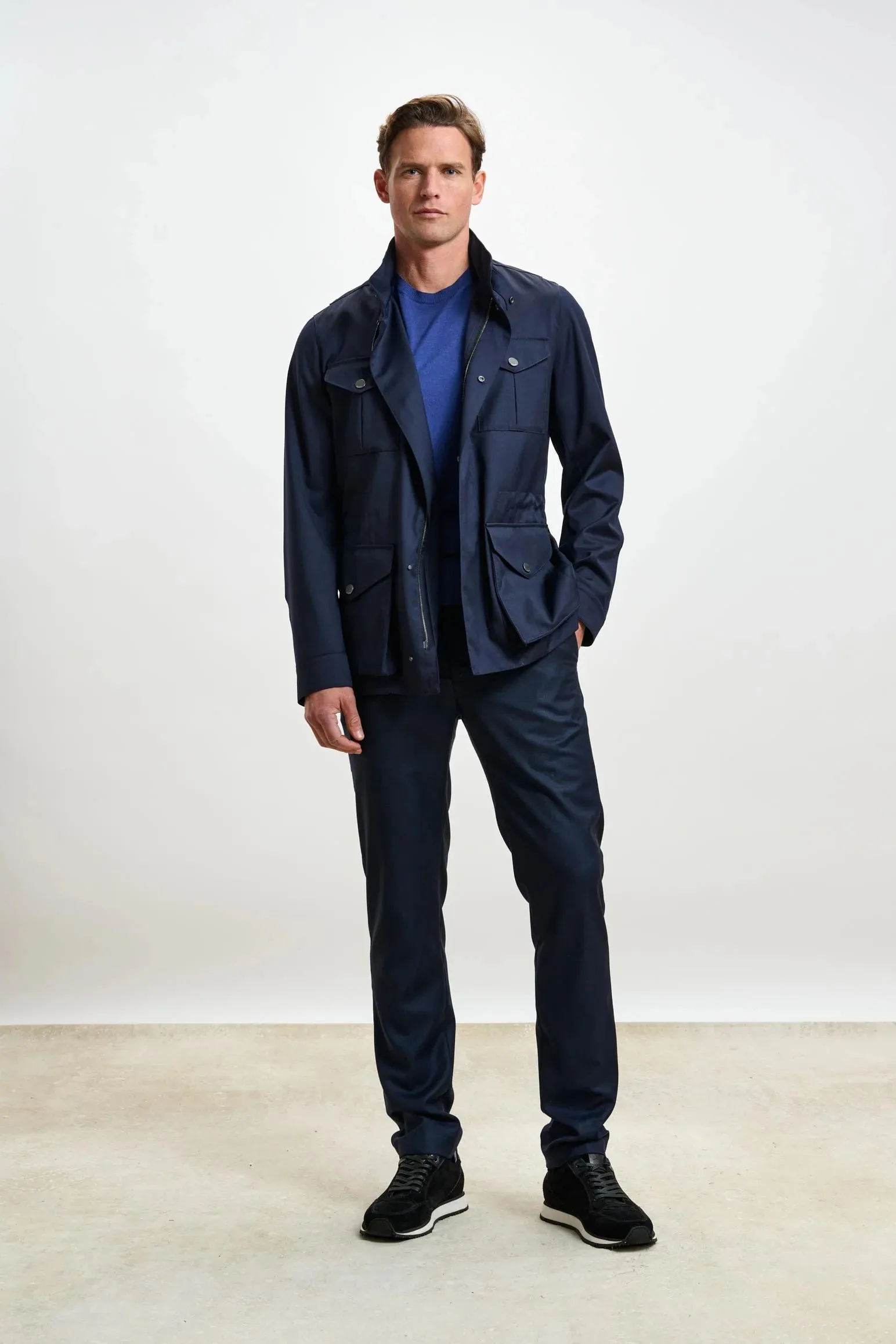 Scabal Storm System Navy Safari Jacket