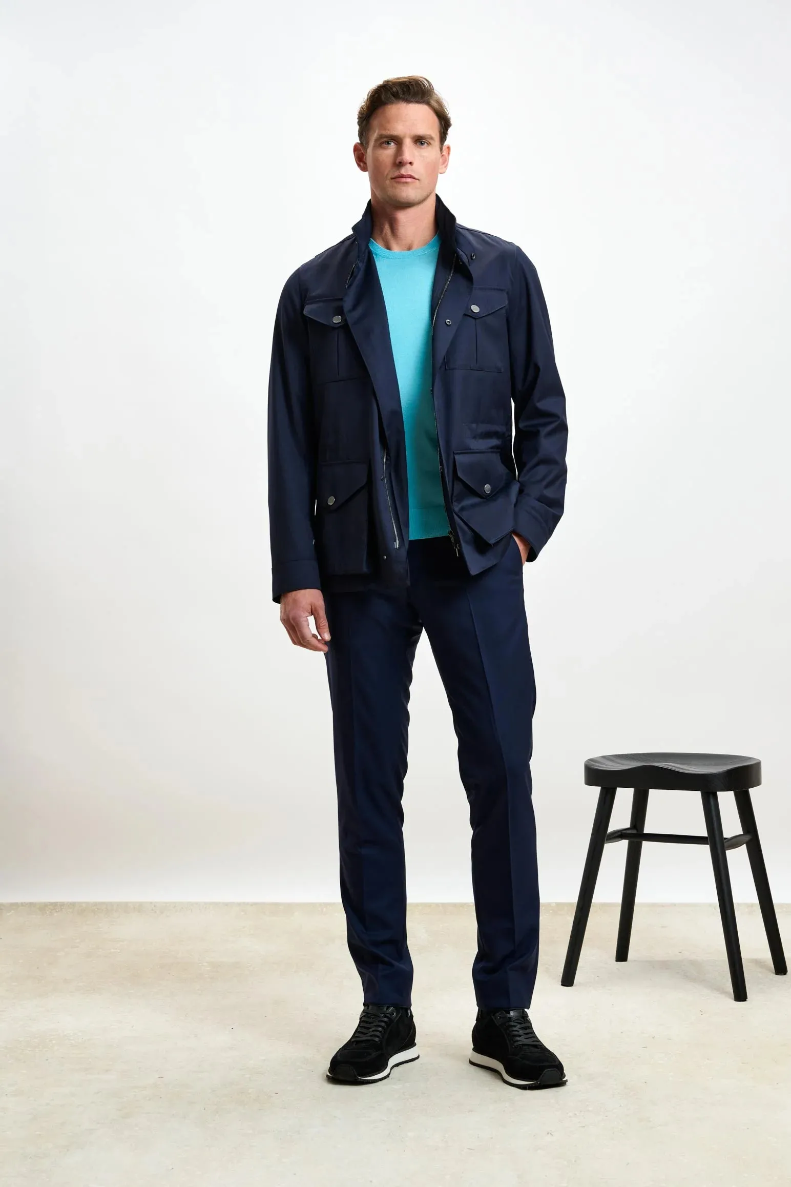 Scabal Storm System Navy Safari Jacket
