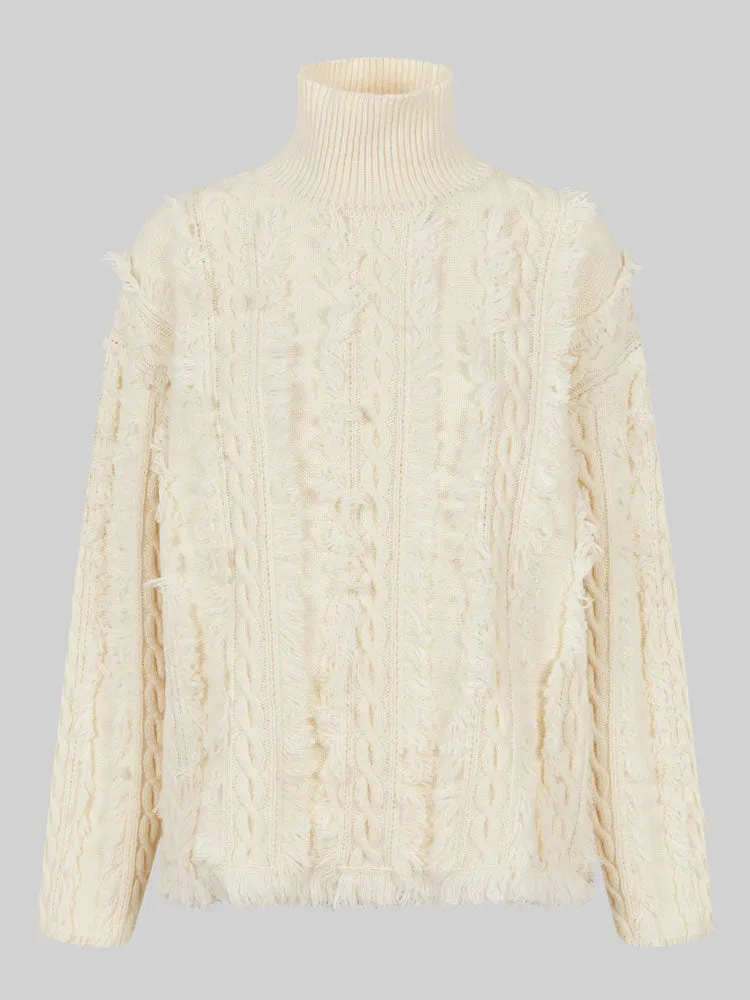 Second Female Authentic Turtleneck Jumper Eggnog