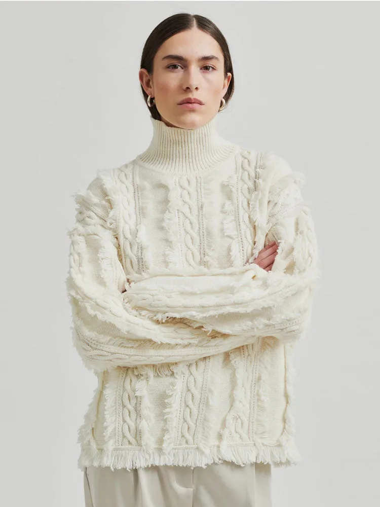 Second Female Authentic Turtleneck Jumper Eggnog