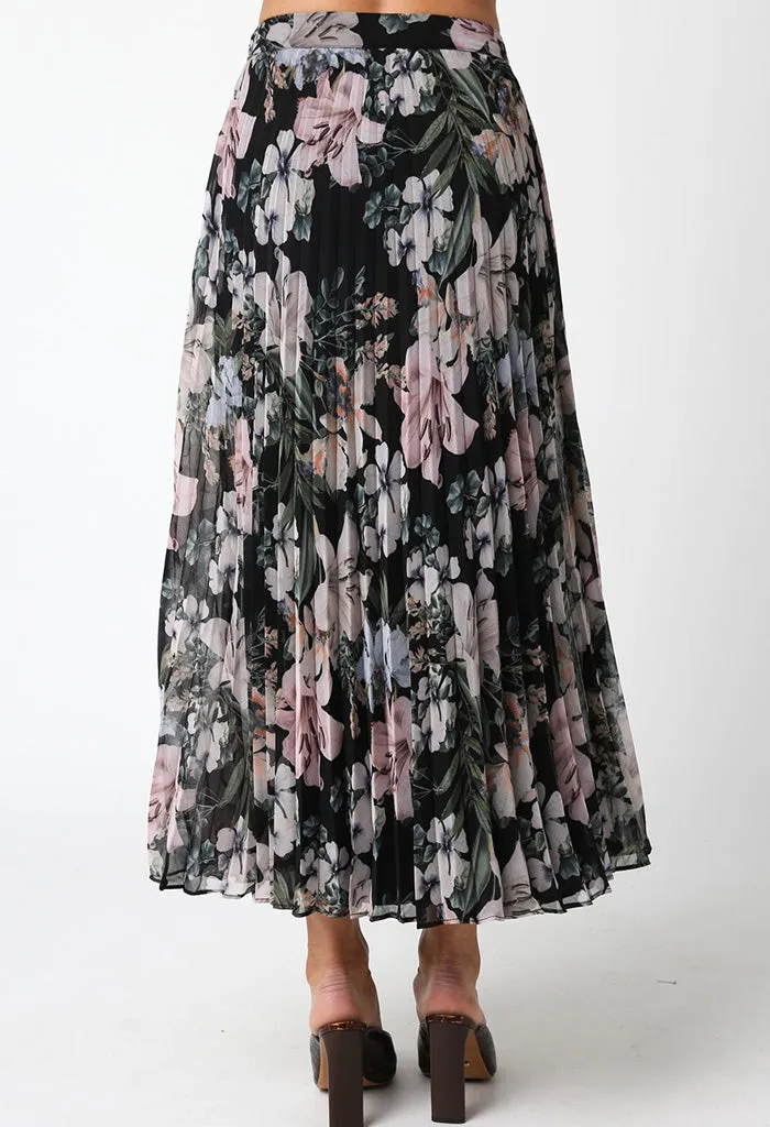 Secret Garden Skirt-Black Multi