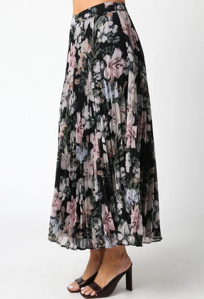 Secret Garden Skirt-Black Multi