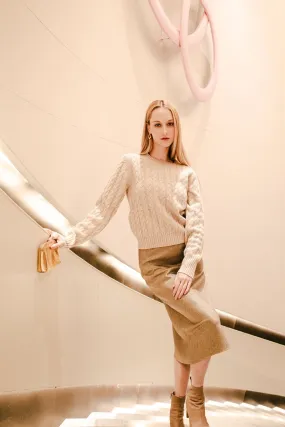 SHARON wool cable-knit sweater ( Oatmeal)