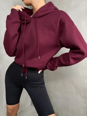 SHEIN Drop Shoulder Drawstring Hoodie