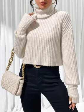 SHEIN Essnce Turtleneck Drop Shoulder Tee