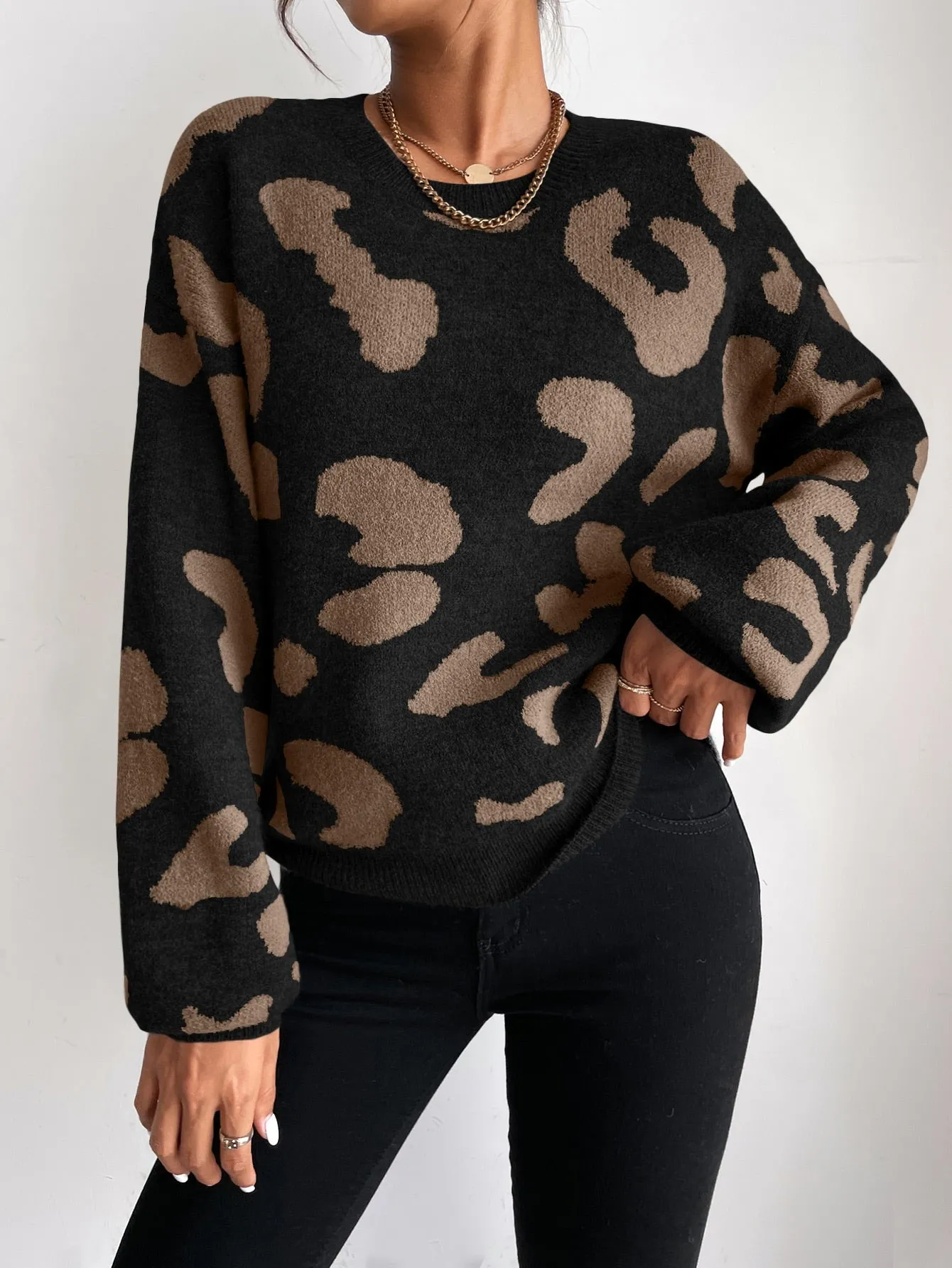 SHEIN Frenchy Drop Shoulder Fluffy Knit Jumper