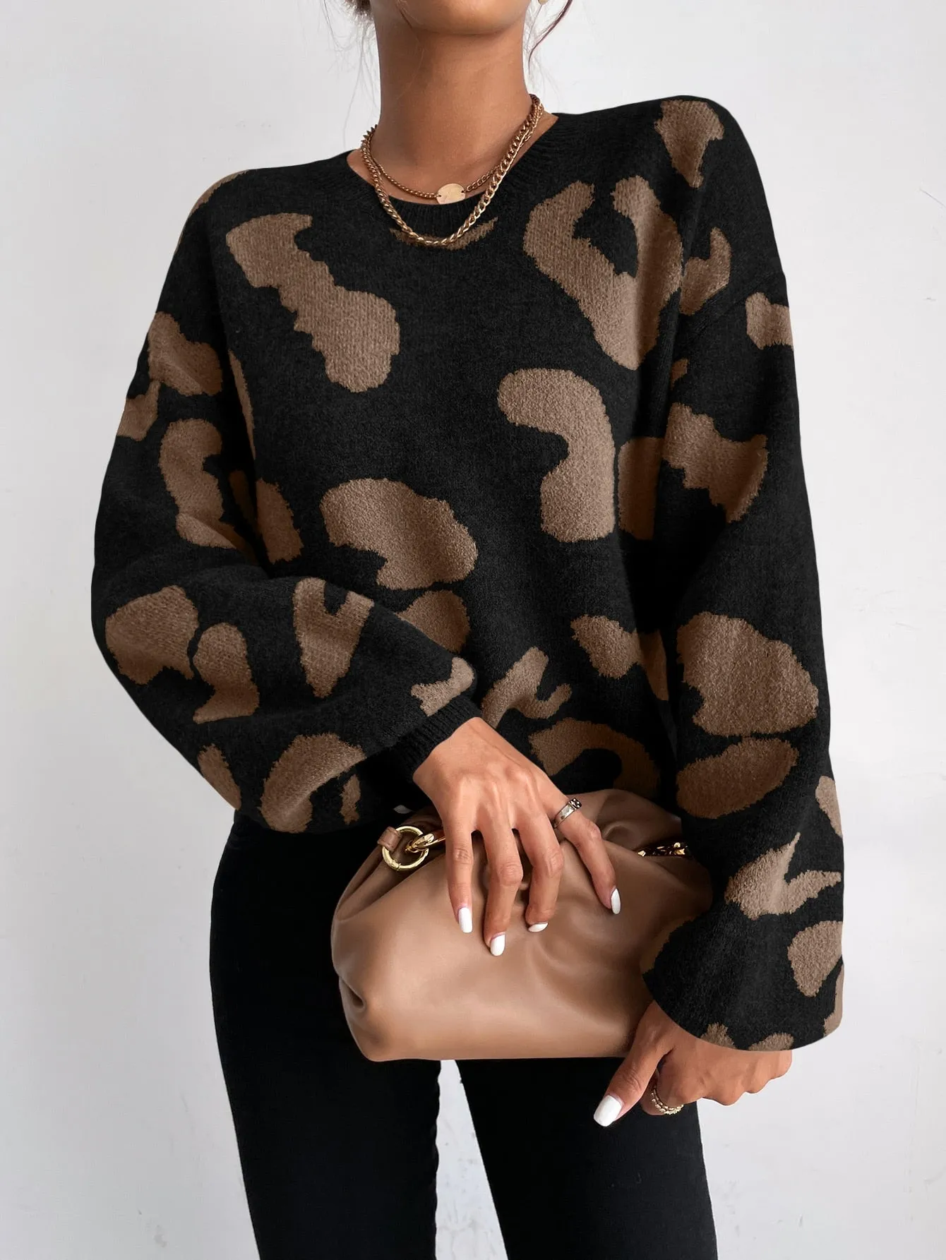 SHEIN Frenchy Drop Shoulder Fluffy Knit Jumper