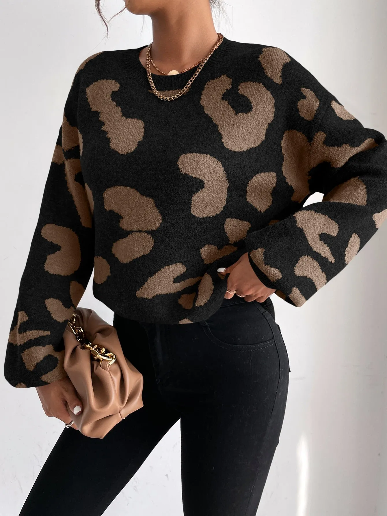 SHEIN Frenchy Drop Shoulder Fluffy Knit Jumper