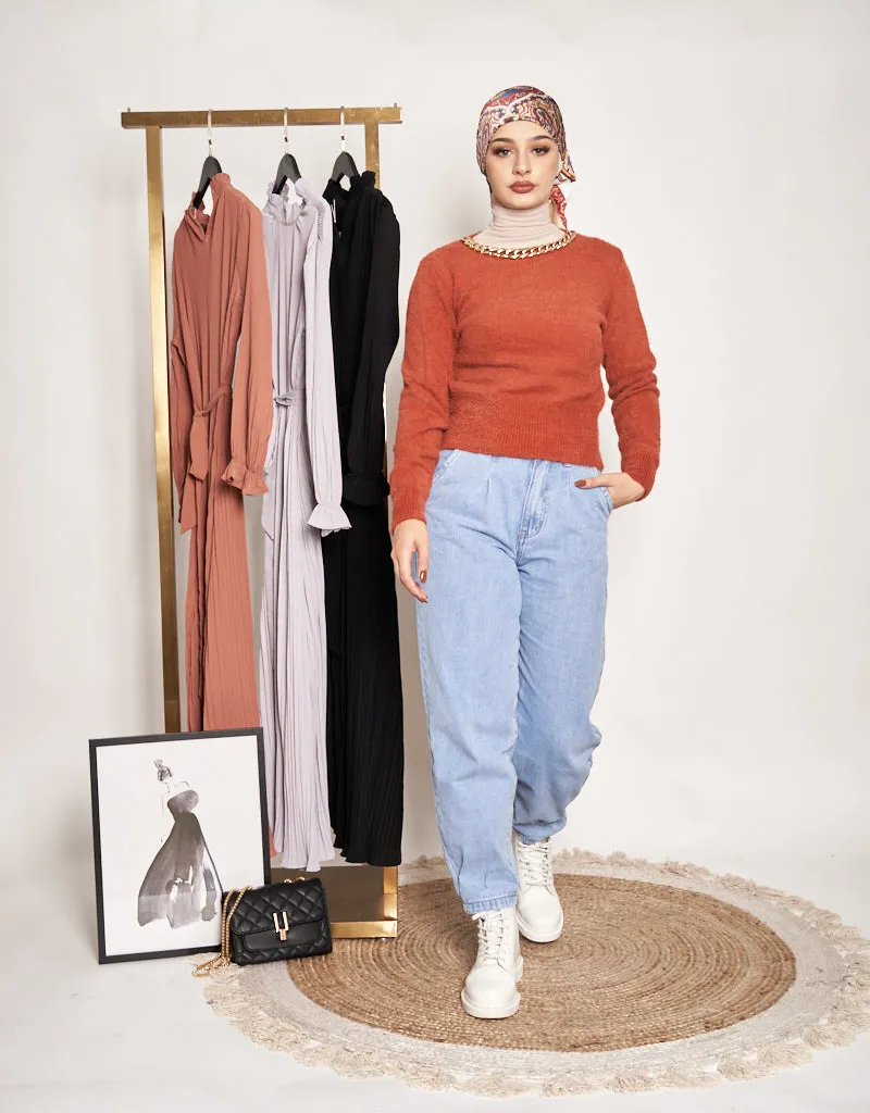 Short Woolen Chain Top