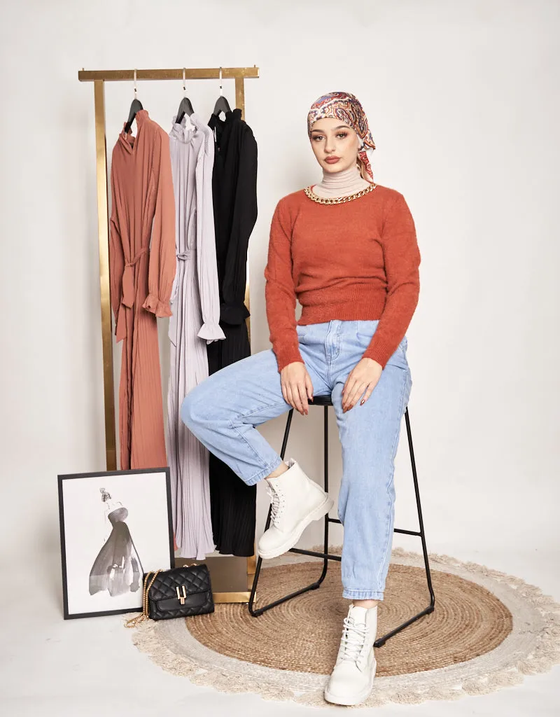 Short Woolen Chain Top