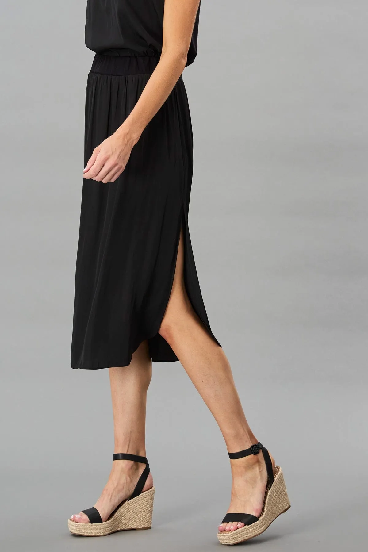 Side Slit Midi Skirt