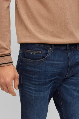 Slim Fit Cashmere Touch Denim - Navy