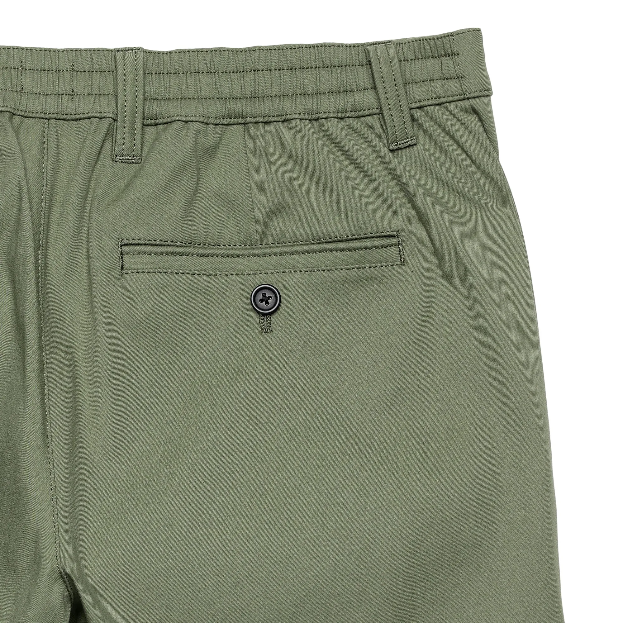 Slim Fit Elasticized Crossover Chinos - Olivine Green