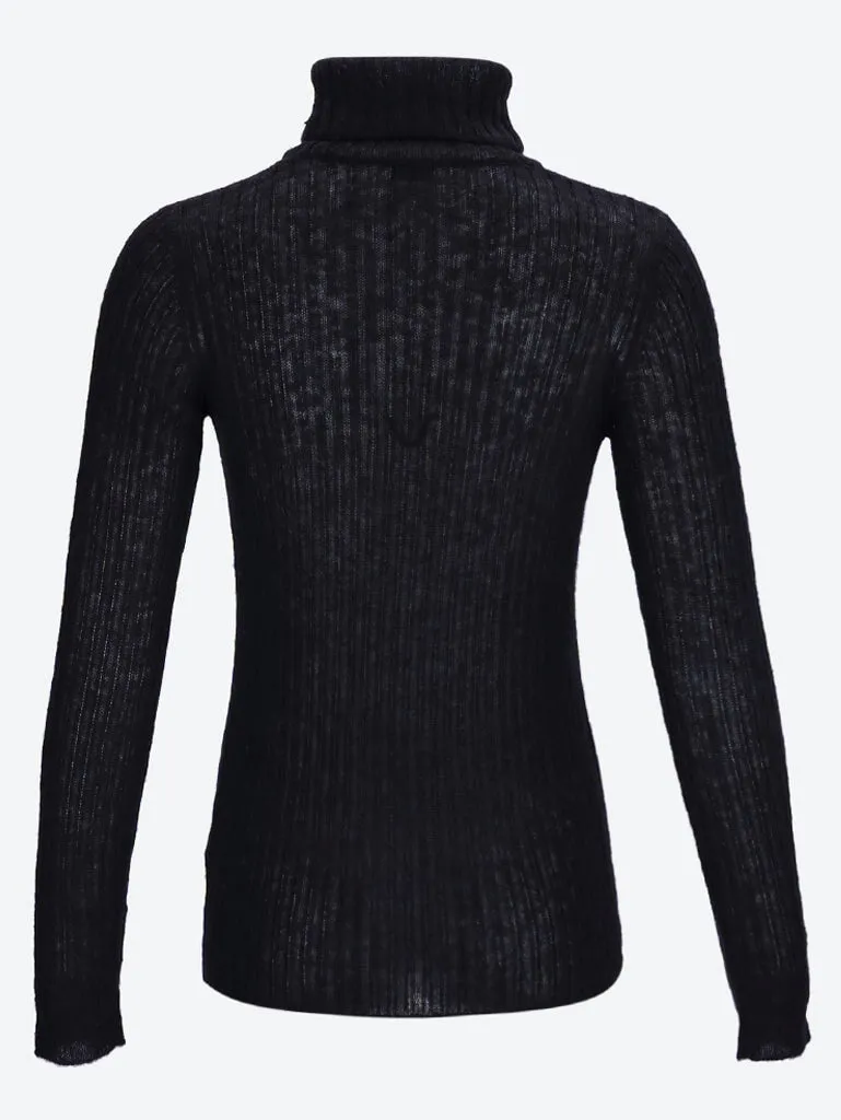 Slim fit ribbed turtle neck sweater