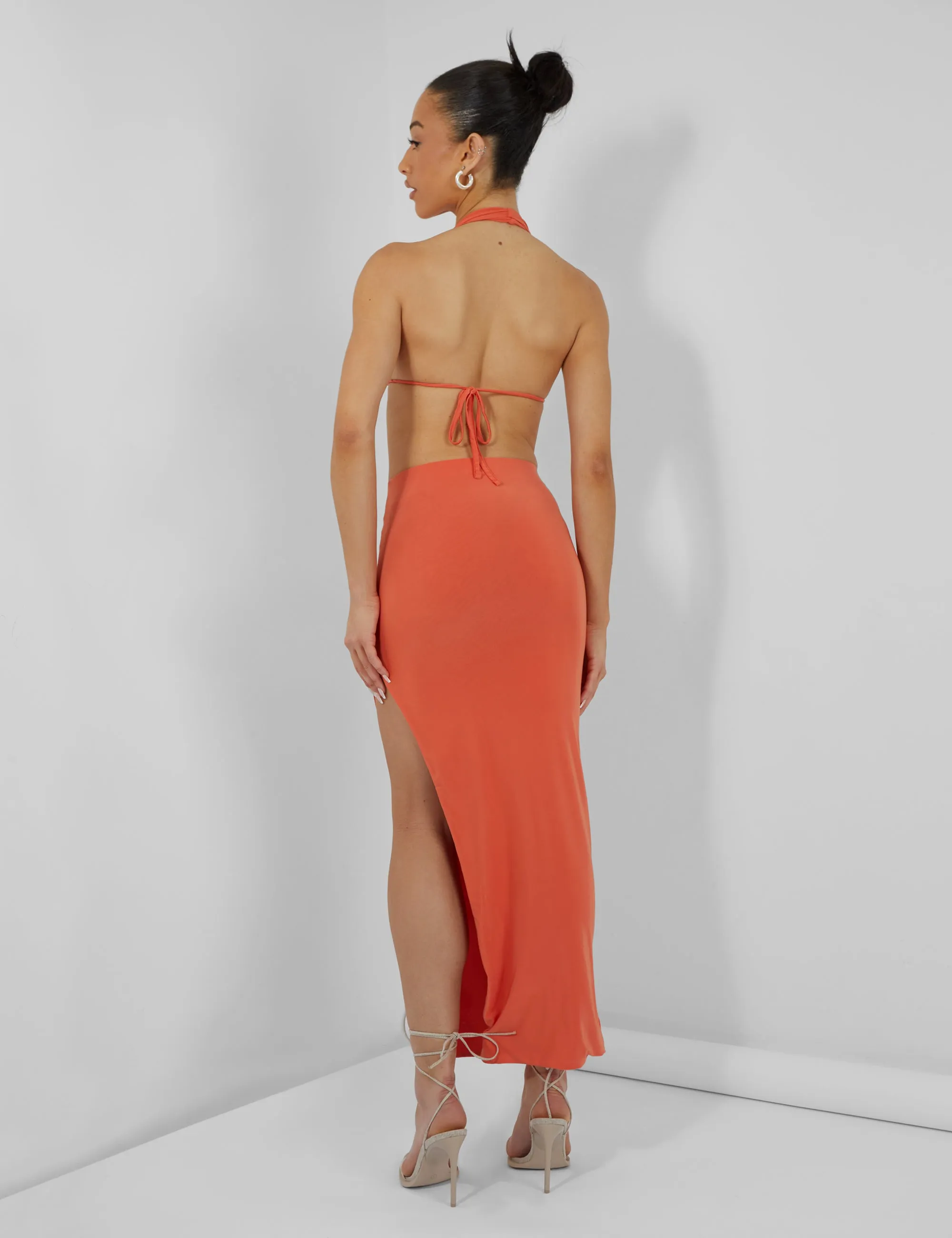 Slinky Halterneck Top Orange