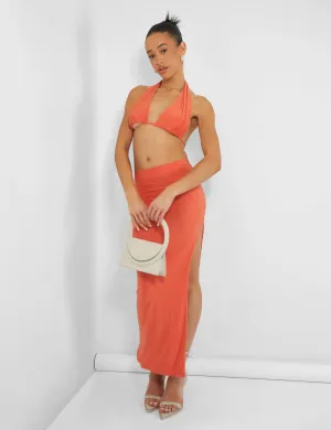 Slinky Halterneck Top Orange