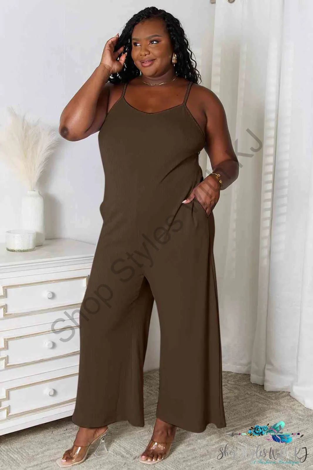 Spaghetti Strap V-Neck Jumpsuit