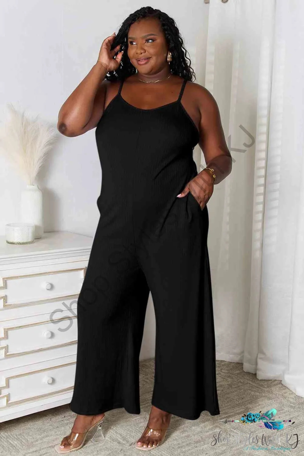 Spaghetti Strap V-Neck Jumpsuit