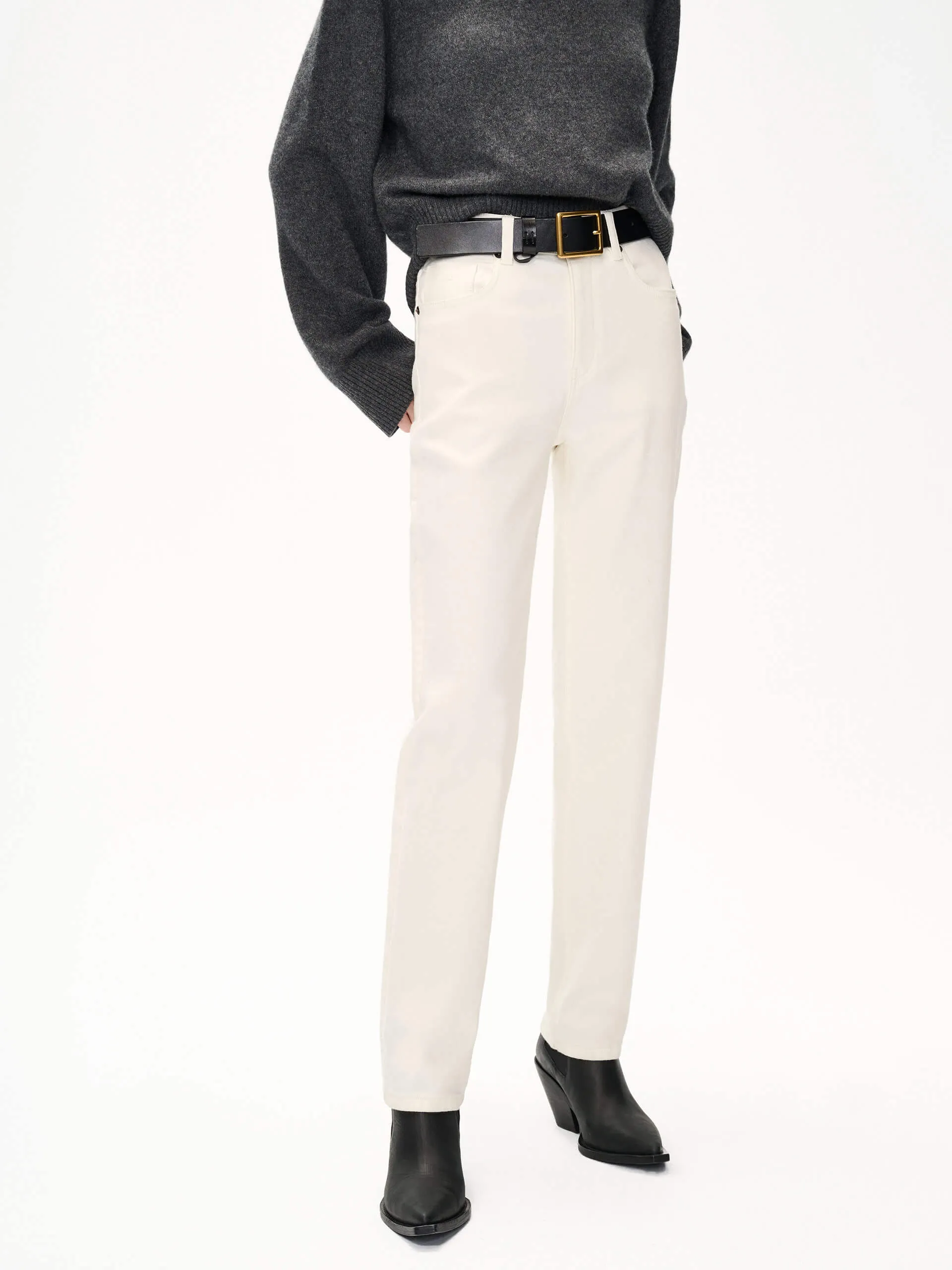 Straight Mid Waist Jeans