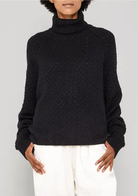 SWEATER TURTLENECK - KNIT PEARL black