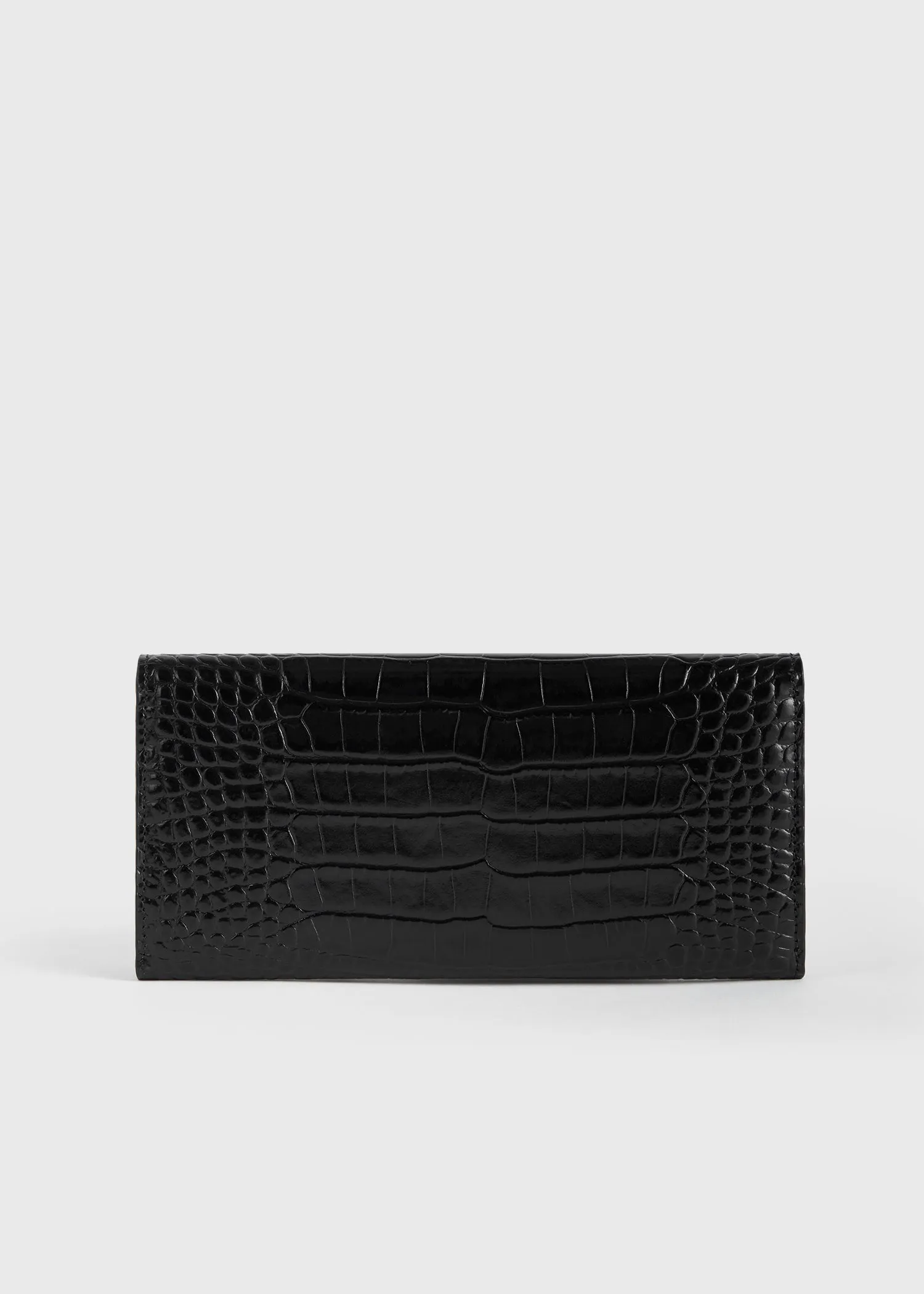 T-Lock croco-embossed wallet black