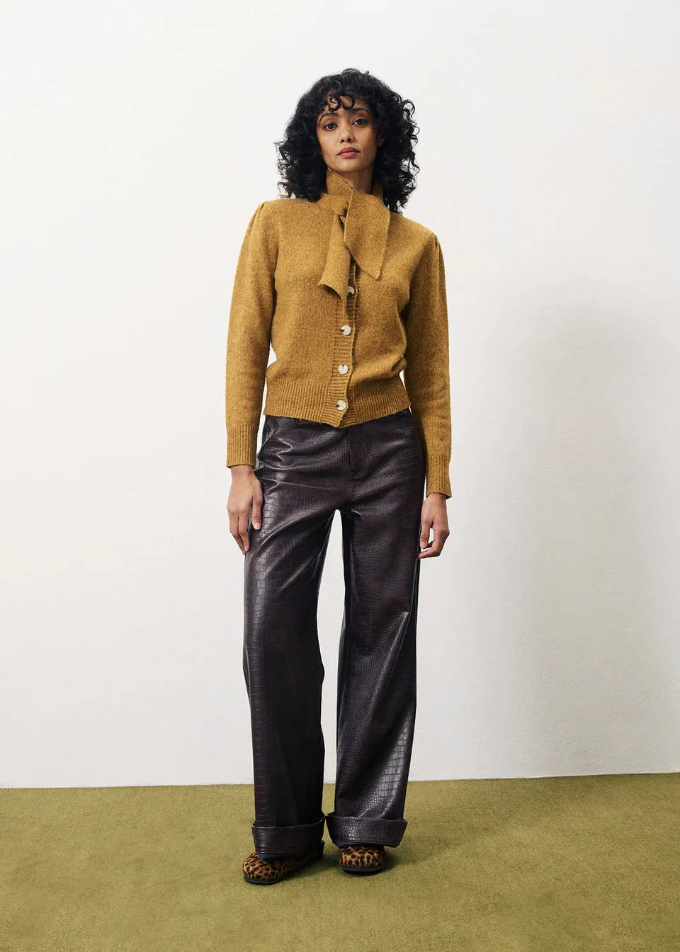 The Perline Tie Neck Cardigan by FRNCH