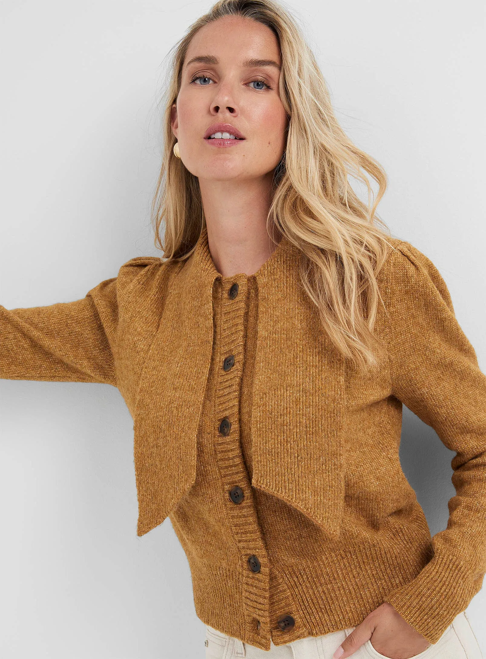 The Perline Tie Neck Cardigan by FRNCH