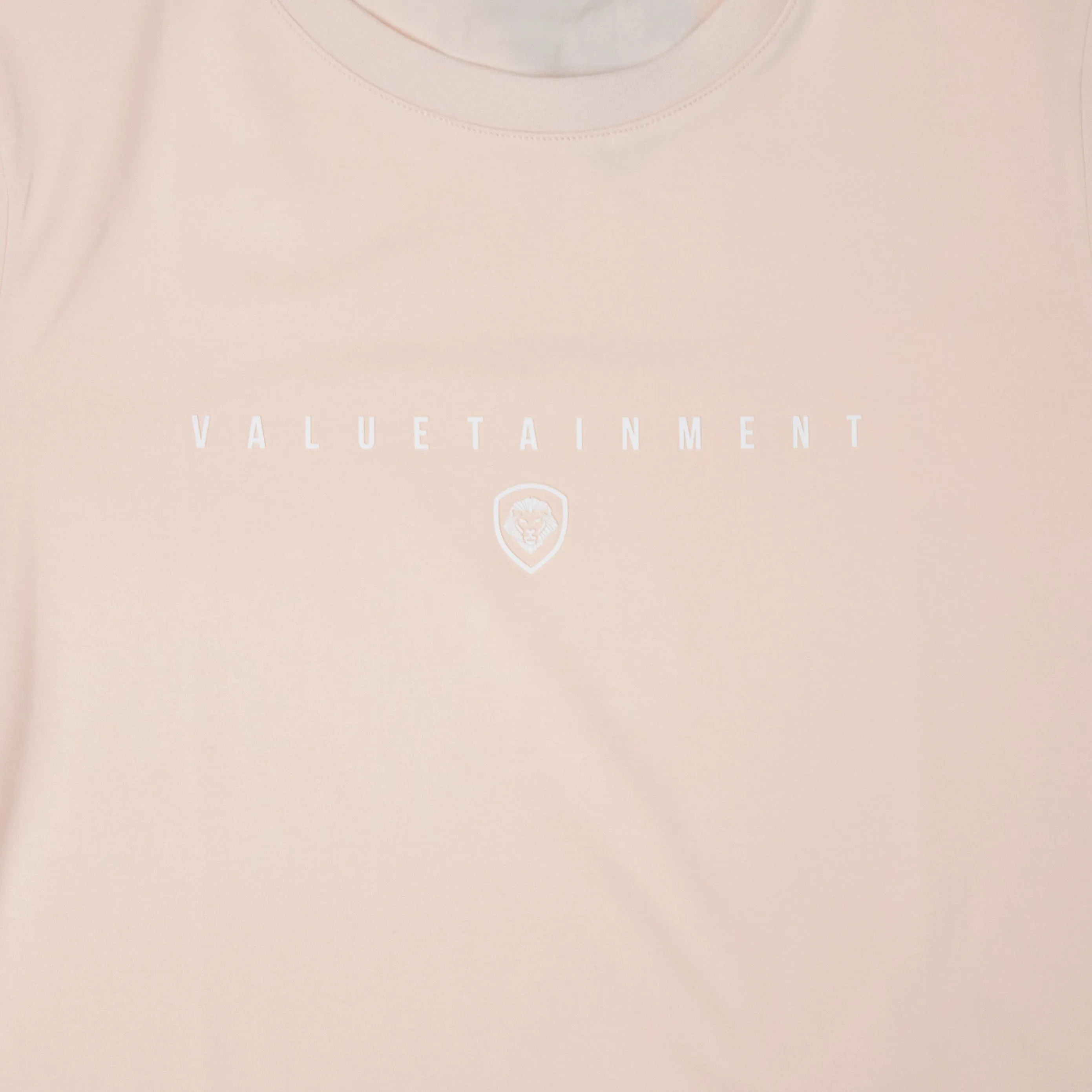 Valuetainment Premium Curved Hem Ivory Short Sleeve T-Shirt