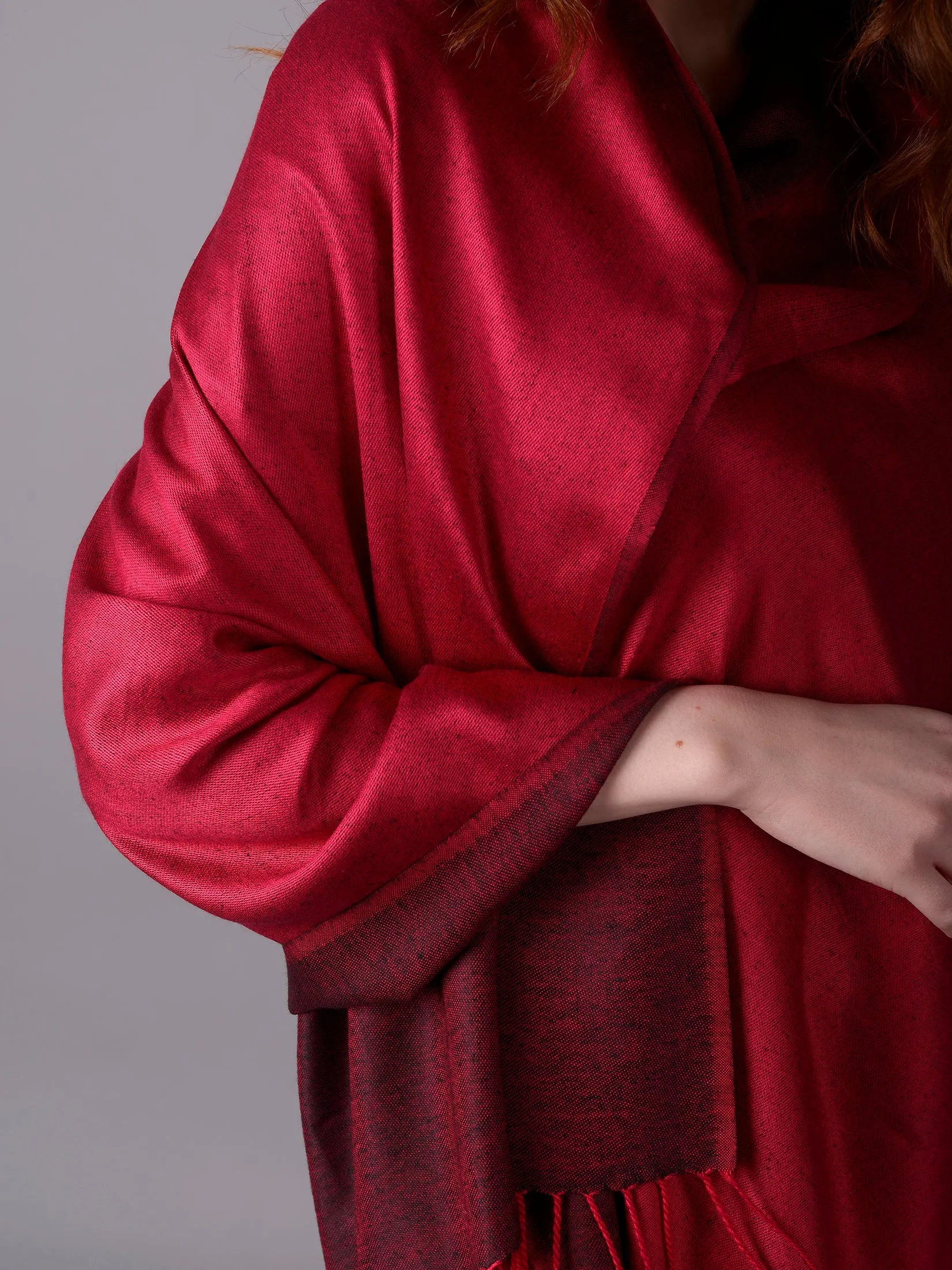 Women Burgundy Solid Stole