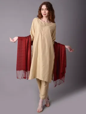 Women Maroon Printed Stole